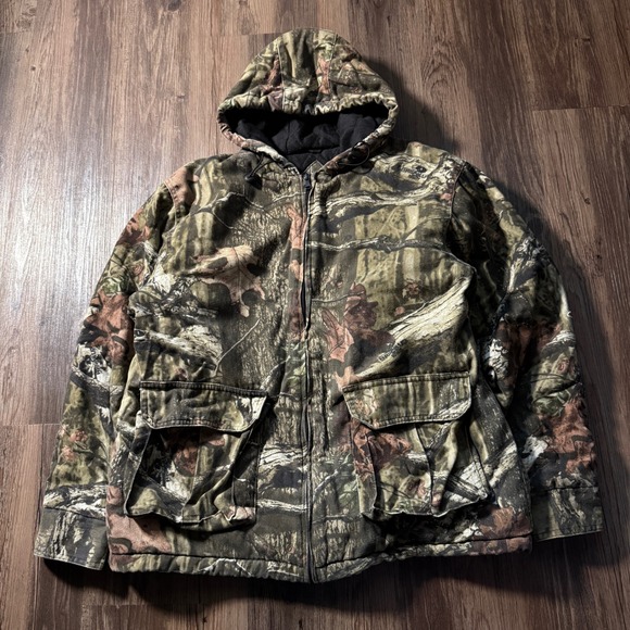 Mossy Oak Break Up Infinity Camo Heavy Insulated Hooded Workwear Jacket Large - Picture 1 of 6